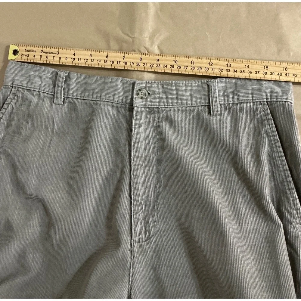Savile‎ Row Men Corduroy Pants Beige Straight Fit Front Size 34W 30L